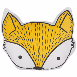 Set of 2 Cotton Kids Cushions Fox 50 x 40 cm Yellow VADODARA