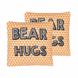 Set of 2 Cotton Kids Cushions Print 40 x 40 cm Orange RADZKOT