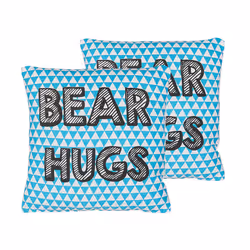 Set of 2 Cotton Kids Cushions Print 40 x 40 cm Blue RADZKOT