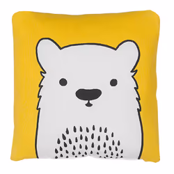 Set of 2 Cotton Kids Cushions Bear 45 x 45 cm Yellow WARANASI