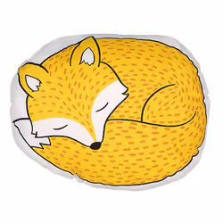 Set of 2 Cotton Kids Cushions Fox 50 x 40 cm Yellow DHANBAD