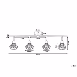4 Light Spotlight ERMA Adjustable Metal Gold