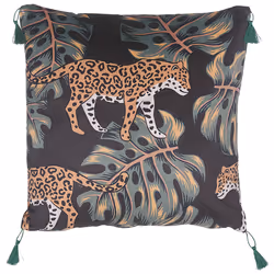 Set of 2 Decorative Cushions KUHI Velvet 45 x 45 cm Black Animal Pattern