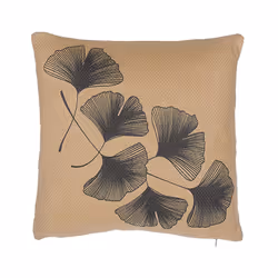 Set of 2 Cushions Leaf Pattern 45 x 45 cm Beige WAKAD