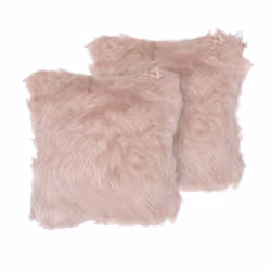 Set of 2 Faux Fur Cushions 42 x 42 cm Pink LUBHA
