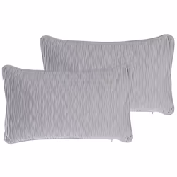 Set of 2 Decorative Cushions MOTARI Velvet 30 x 50 cm Grey Geometric Pattern