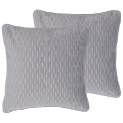 Set of 2 Decorative Cushions MOTARI Velvet 45 x 45 cm Grey Geometric Pattern