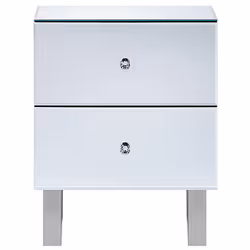 2 Drawer Bedside Table NESLE Glass Silver - Additional view 4
