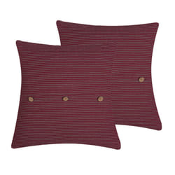 Set of 2 Cushions Striped 43 x 43 cm Red CAMPANULA