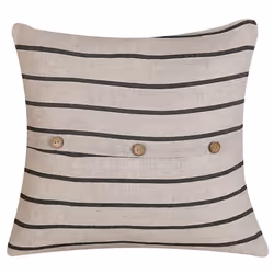 Set of 2 Cotton Cushions Striped 43 x 43 cm Beige and Black CYNARA