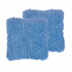 Set of 2 Shaggy Cushions 45 x 45 cm Blue CIDE