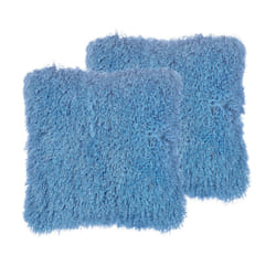 Set of 2 Shaggy Cushions 45 x 45 cm Blue CIDE
