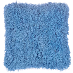 Set of 2 Shaggy Cushions 45 x 45 cm Blue CIDE