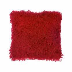 Set of 2 Shaggy Cushions 45 x 45 cm Red CIDE