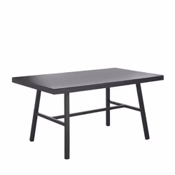 Garden Dining Table CANETTO 150 cm 90 cm Glass Black