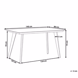 Garden Dining Table MILETO 140 cm 80 cm Glass Grey
