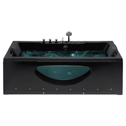 Corner Hot Tub with LED HAWES 1700 x 800 mm Black