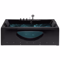 Corner Hot Tub with LED HAWES 1800 x 800 mm Black