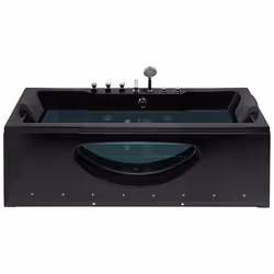 Corner Hot Tub with LED HAWES 1800 x 800 mm Black