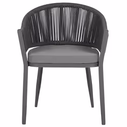 Garden Dining Set 4 Seater MILETO with Cushions Metal Grey