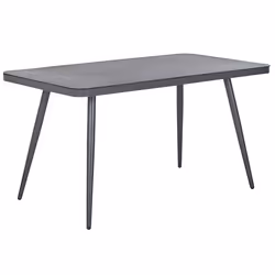 Garden Dining Table LIPARI 140 cm 80 cm Glass Grey