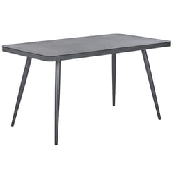 Garden Dining Table LIPARI 140 cm 80 cm Glass Grey
