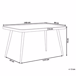 Garden Dining Table LIPARI 140 cm 80 cm Glass Grey
