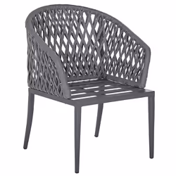 Garden Dining Set 4 Seater LIPARI with Cushions Metal Grey
