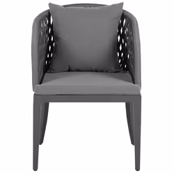 Garden Dining Set 4 Seater LIPARI with Cushions Metal Grey - Additional view 4