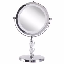 Lighted Table Mirror Ã¸ 20 cm silver LAON