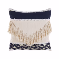 Cotton Cushion with Tassels 45 x 45 cm Beige SOFCA