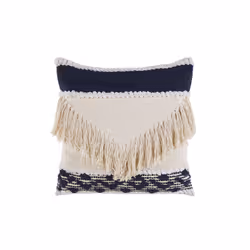 Set of 2 Cotton Cushions with Tassels 45 x 45 cm Beige SOFCA