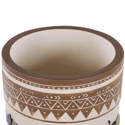 Elevated Plant Pot KOTTES Ceramic 22 cm Light Brown