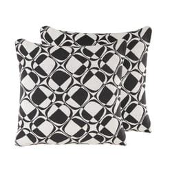 Set of 2 Cotton Cushions Geometric Pattern 45 x 45 cm Black and White KOTURE