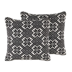 Set of 2 Cotton Cushions Geometric Pattern 45 x 45 cm Black and White BESKOZ