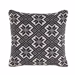 Set of 2 Cotton Cushions Geometric Pattern 45 x 45 cm Black and White BESKOZ