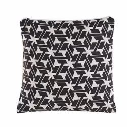 Set of 2 Cotton Cushions Geometric Pattern 45 x 45 cm Black and White ANDIRIN