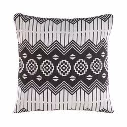 Set of 2 Cotton Cushions Geometric Pattern 45 x 45 cm Black and White CARDAK