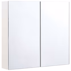 Bathroom Wall Mounted Mirror Cabinet NAVARRA 80 cm 70 cm White
