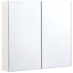 Bathroom Wall Mounted Mirror Cabinet NAVARRA 80 cm 70 cm White