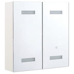 Bathroom Wall Mounted Mirror Cabinet LED TALAGAPA 60 cm 60 cm White