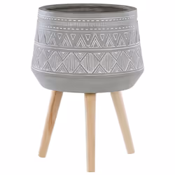 Elevated Plant Pot MALAKI Ceramic 44 cm Light Grey
