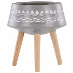 Elevated Plant Pot WERIA Ceramic 42 cm Light Grey