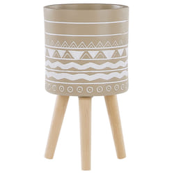 Elevated Plant Pot MILINA Ceramic 30 cm Beige