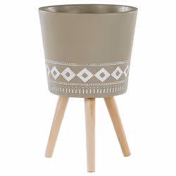 Elevated Plant Pot ARTA Ceramic 41 cm Taupe