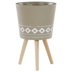 Elevated Plant Pot ARTA Ceramic 41 cm Taupe