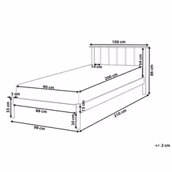 Wooden EU Single Size Bed Light BARRET - Additional view 4