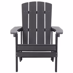 Garden Chair ADIRONDACK with Footstool Dark Grey