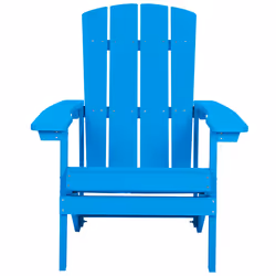 Garden Chair ADIRONDACK with Footstool Blue