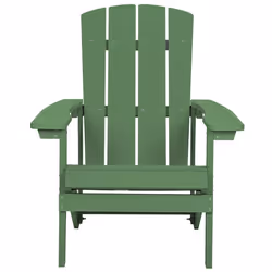 Garden Chair ADIRONDACK with Footstool Green